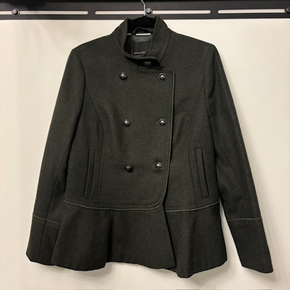 Banana Republic, Military Jacket, Olive, Peplum, Size M